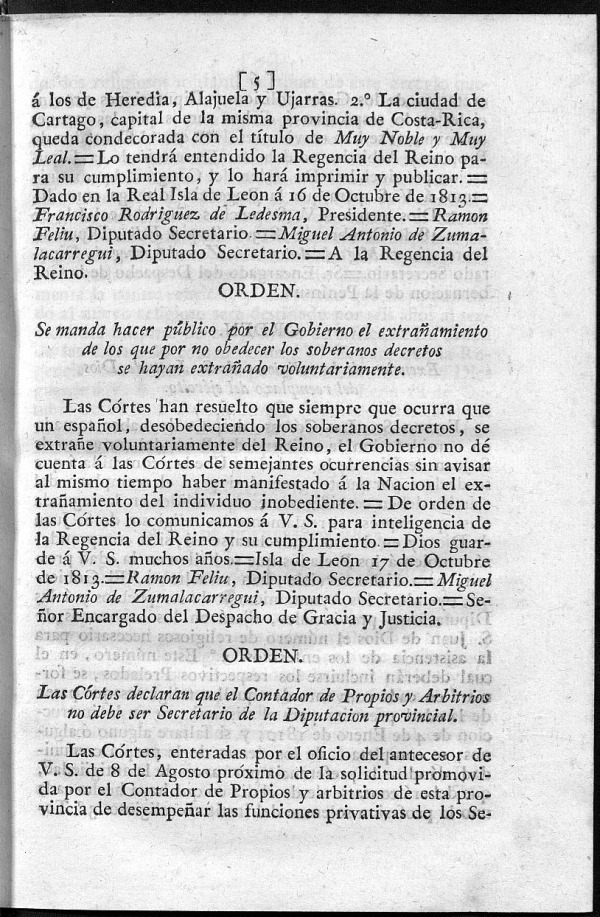 Se manda hacer pcblico por el Gobierno el extraamiento de los que por no obedecer los soberanos decretos se hayan extraado voluntariamente.