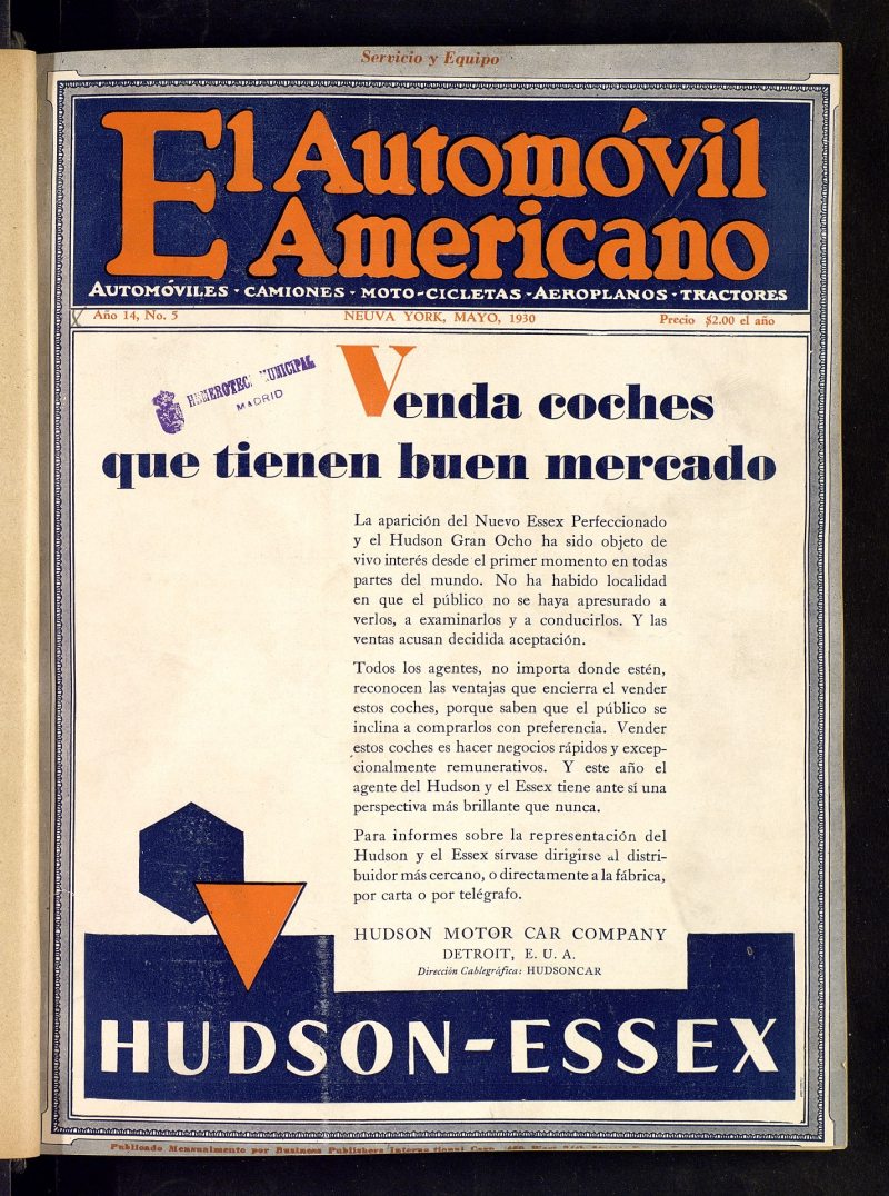 El Automvil Americano : automviles, camiones, motos, cicletas, aeroplanos, mayo de 1930, n 5