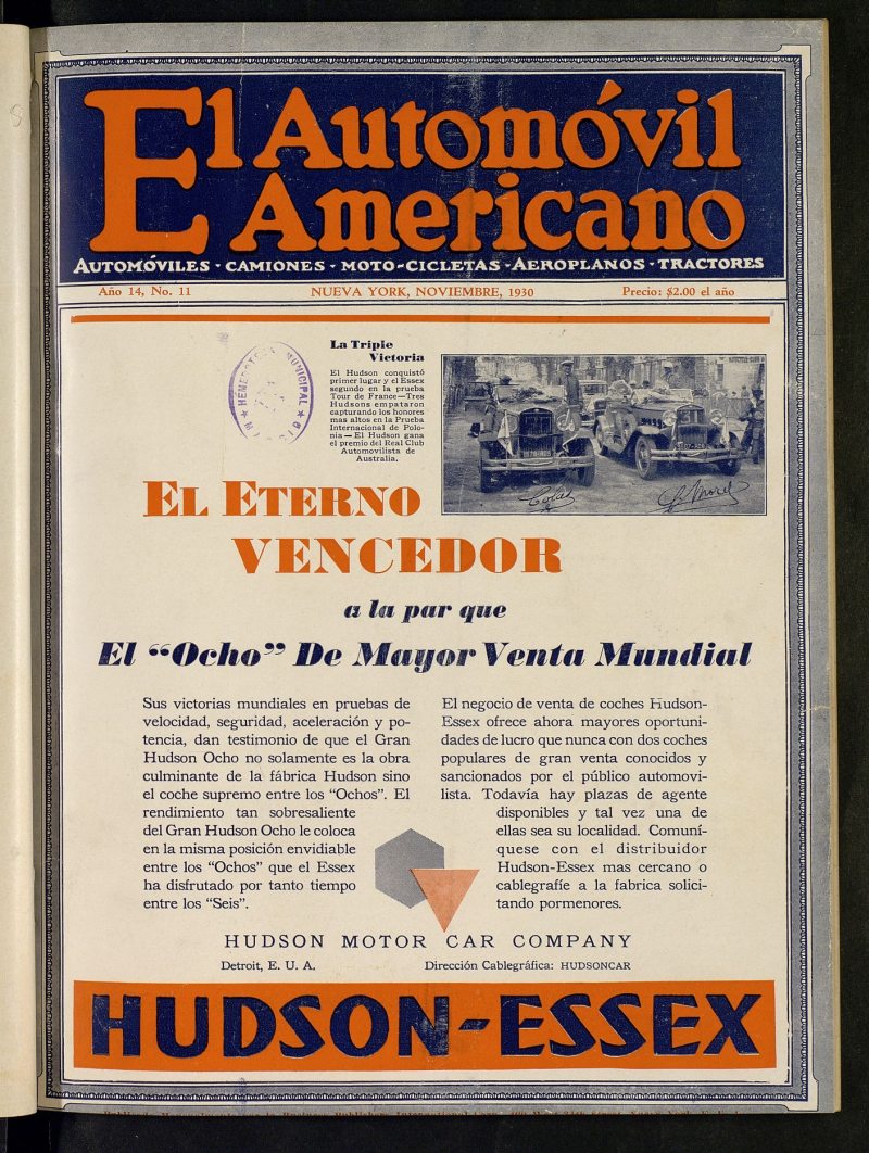 El Automvil Americano : automviles, camiones, motos, cicletas, aeroplanos, de noviembre de 1930, n 11