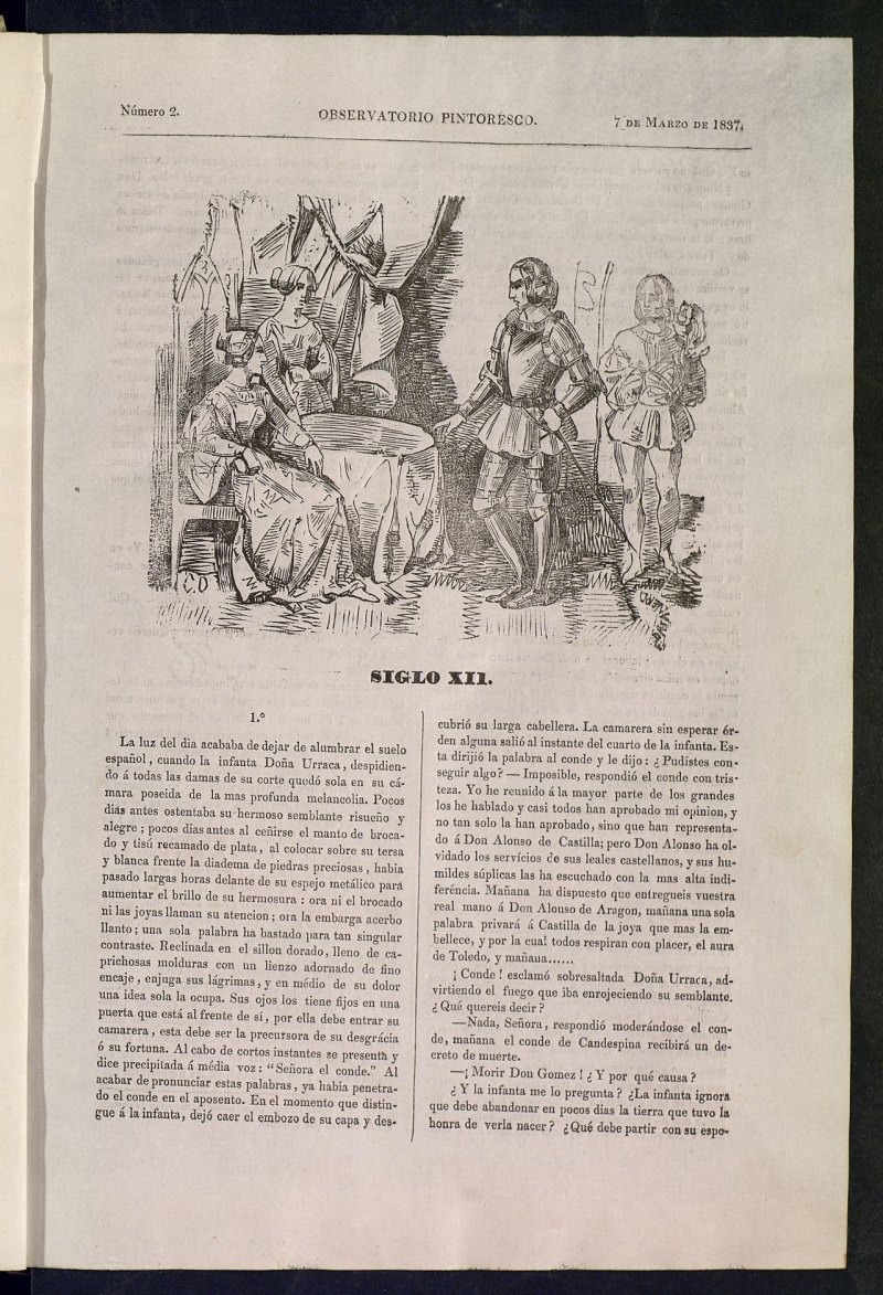 El Observatorio Pintoresco de 7 de marzo de 1837, n 2