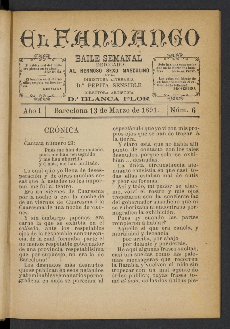 El Fandango del 13 de marzo de 1891, n 6