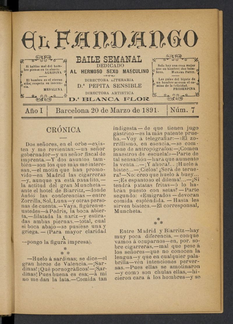 El Fandango del 20 de marzo de 1891, n 7