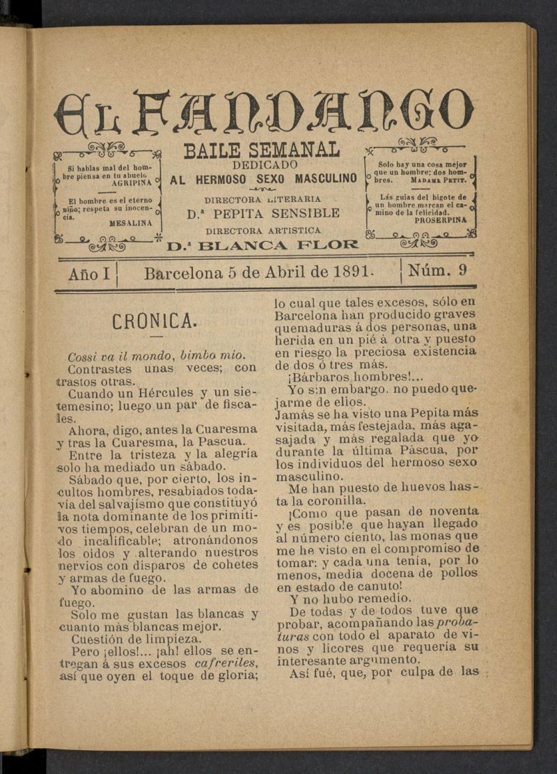 El Fandango del 5 de abril de 1891, n 9