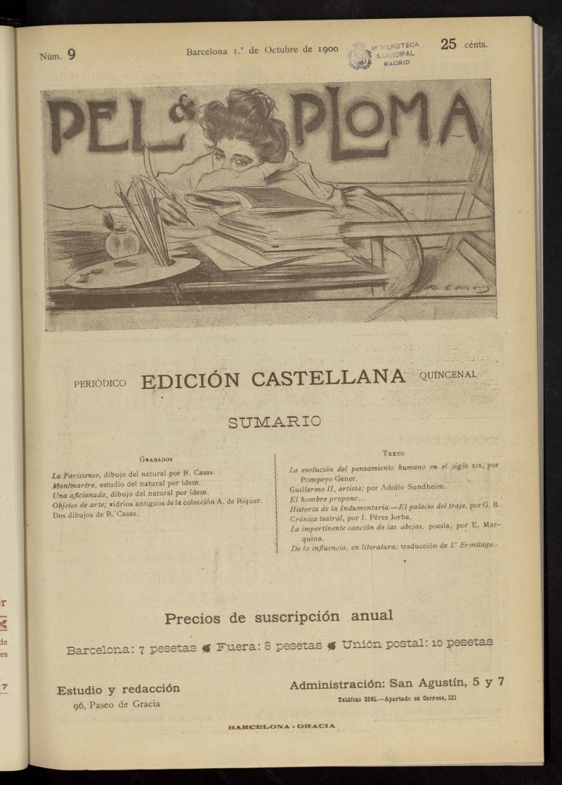 Pel & Ploma del 1 de octubre de 1900, n 9