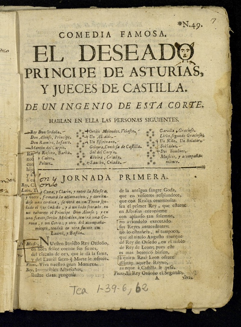 El deseado prncipe de Asturias, y jueces de Castilla