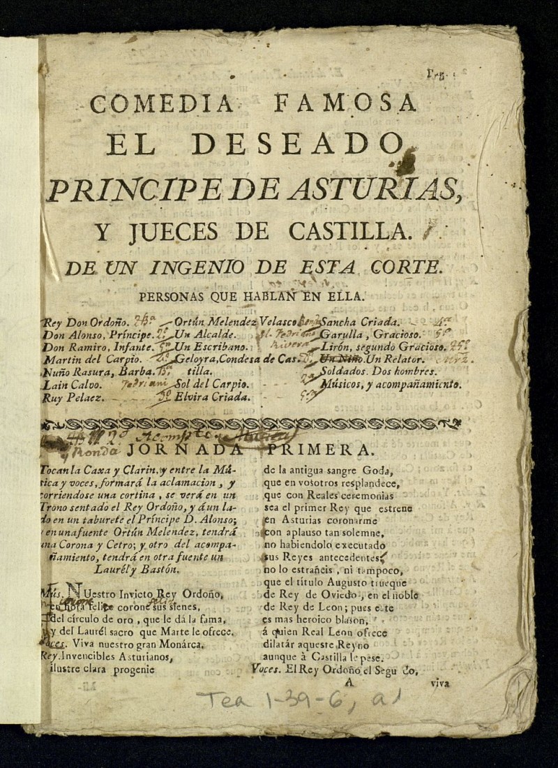 El deseado prncipe de Asturias, y jueces de Castilla