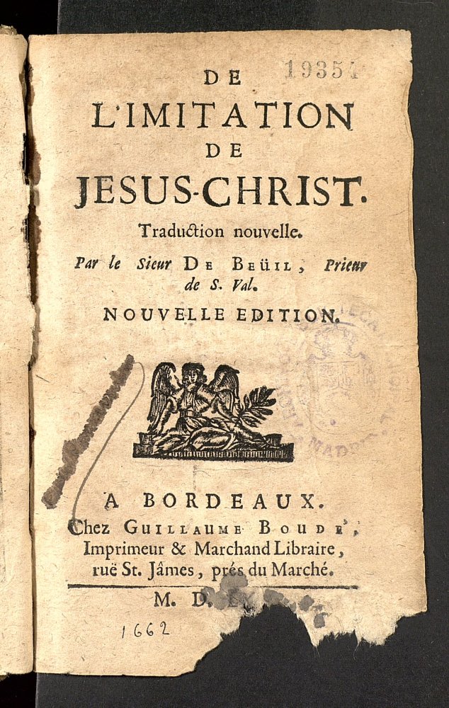 De l'imitation de Jesus-Christ