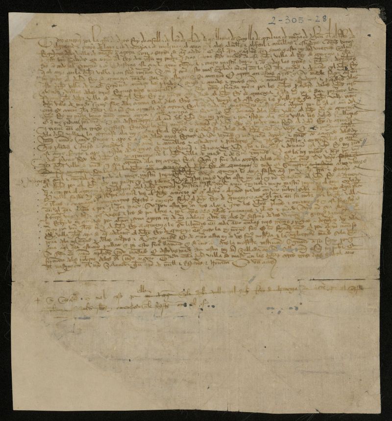 Provisin de Enrique III, firmada por los miembros de su Consejo, revocando a la Villa de Madrid el pleito homenaje que durante el reinado de Juan I prest a Len V de Armenia