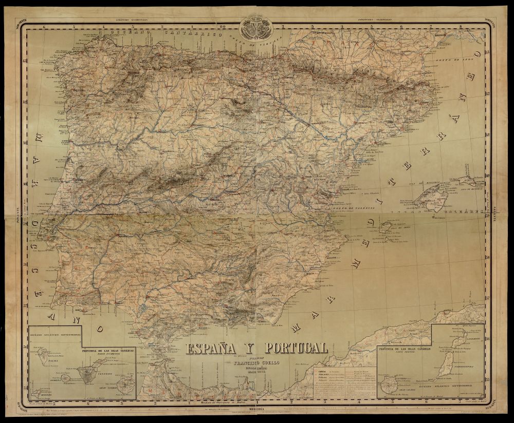 Mapa de Espaa y Portugal