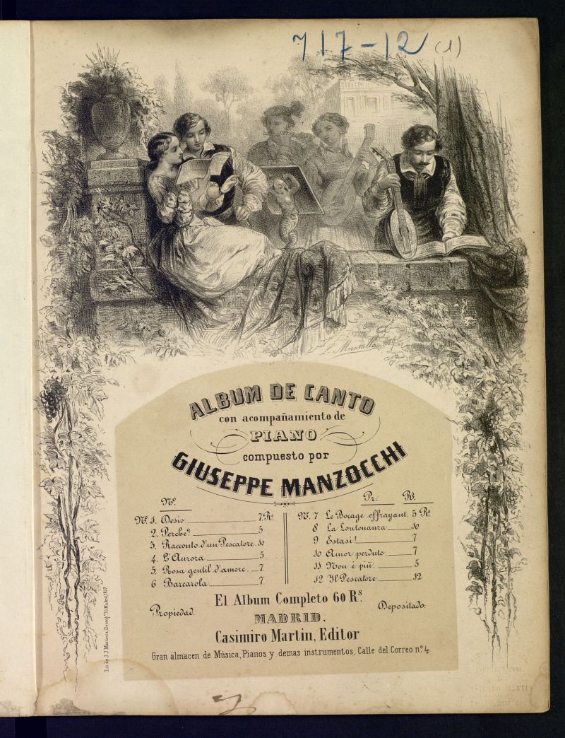 lbum de canto con acompaamiento de piano