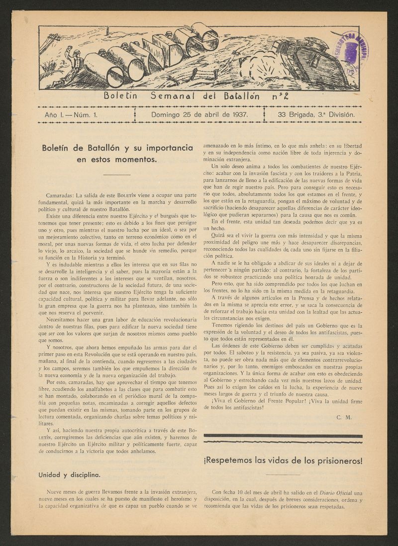 Condes: boletn semanal del Batalln n.2