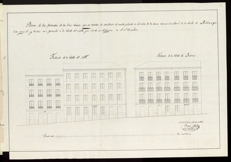 D. Ramn Corral, sobre construir una casa calle de Quiones n 3 con vuelta a la del Norte n 29. (1855)