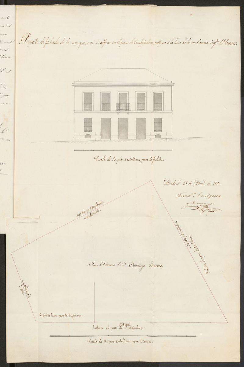 D. Domingo Bardo, sobre construccin en las afueras de Embajadores, frente a la Pta. del Campo de la Casa Mataderos.