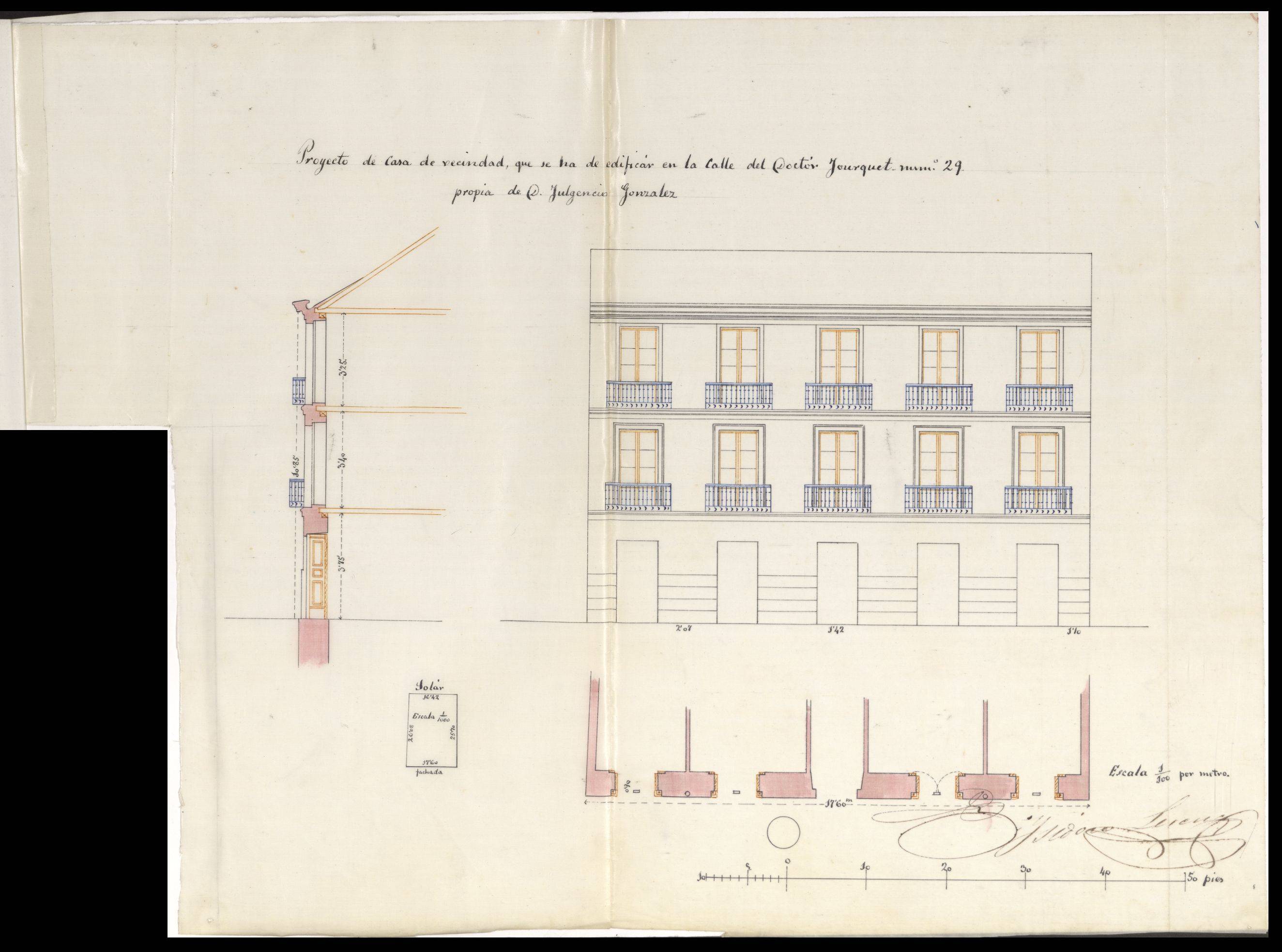 D. Fulgencio Gonzlez, en solicitud de licencia para reedificar la casa n 29 de la calle del Doctor Fourquet.