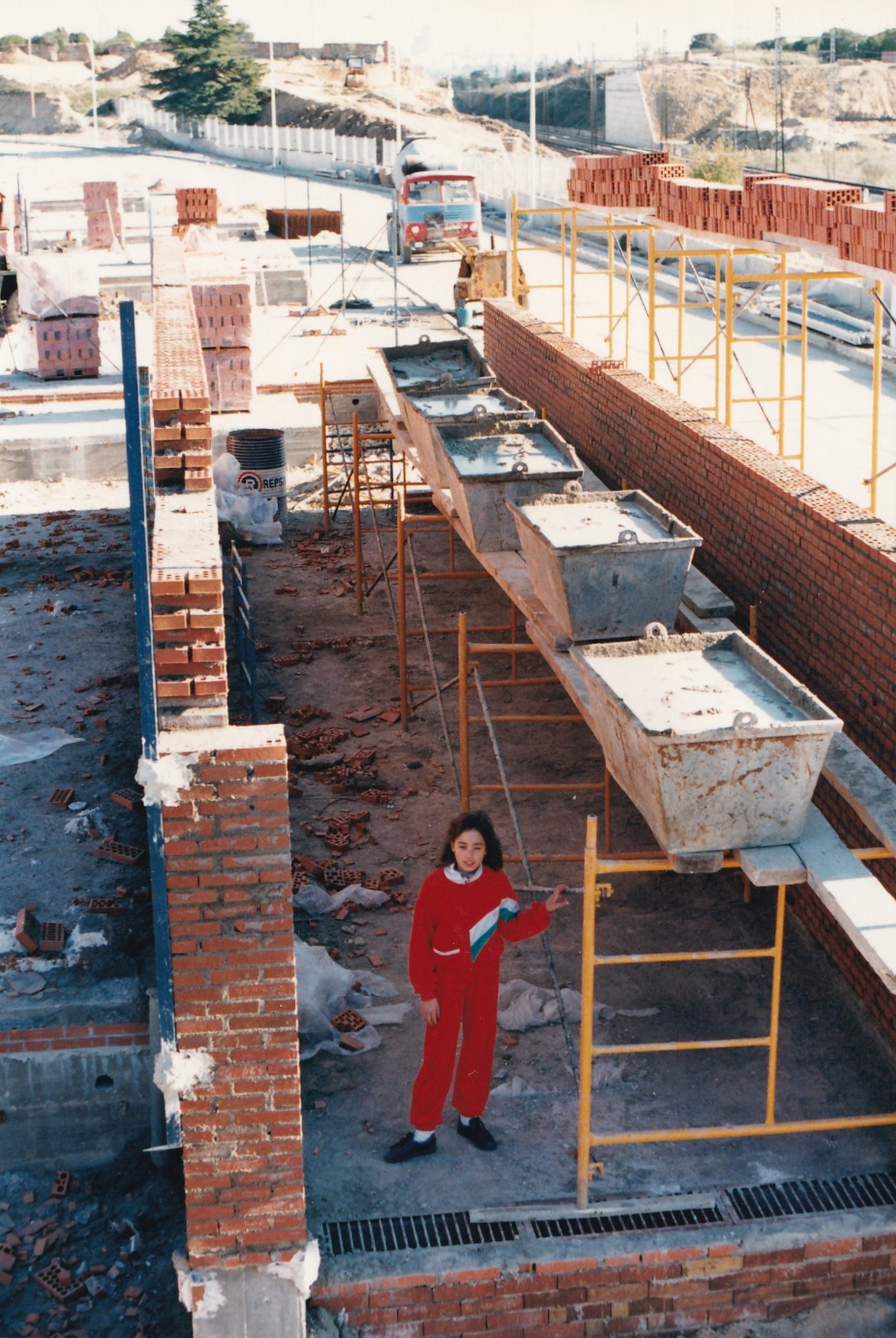 Diana en las obras de su casa