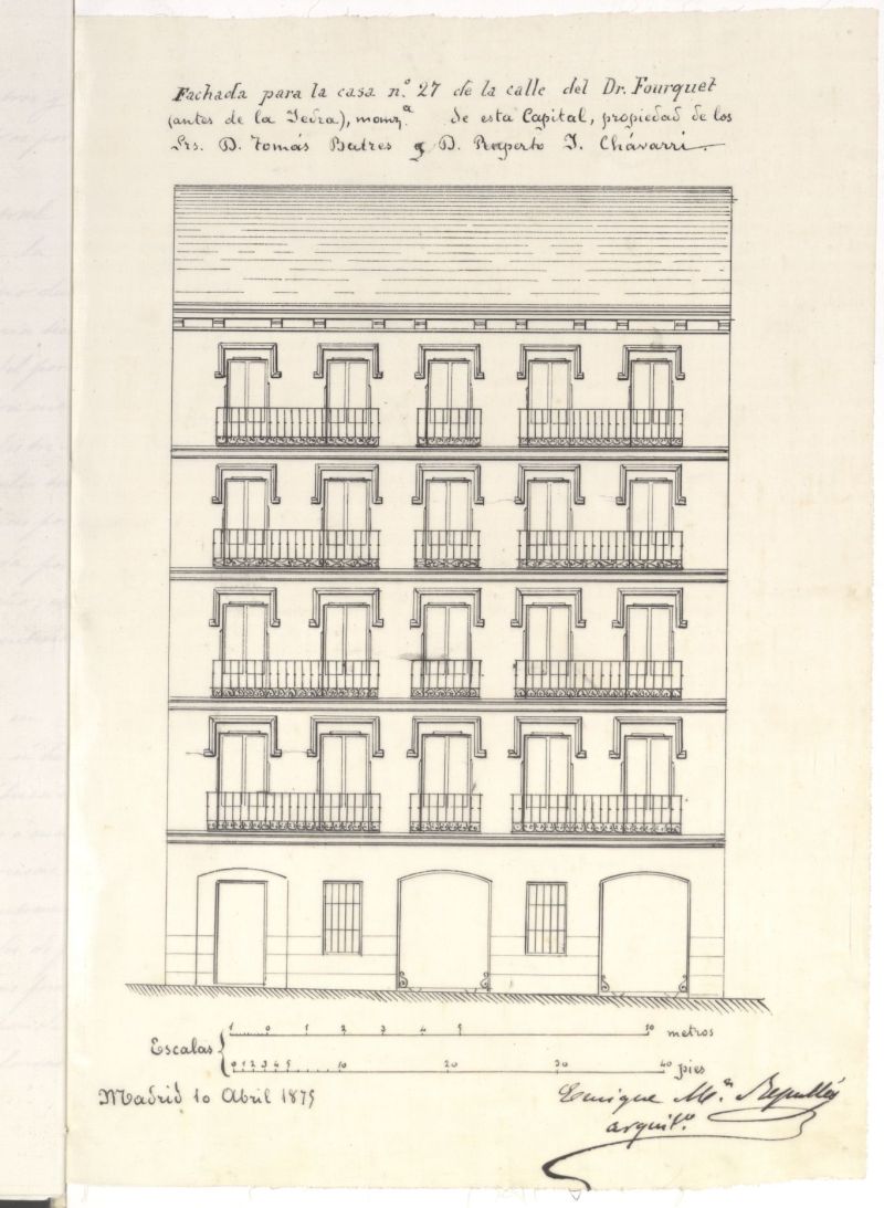 D. Toms Batres, y D. Ruperto Chavarri, en solicitud de licencia para construir de nueva planta en la casa n 27 de la calle del D. Fourquet.