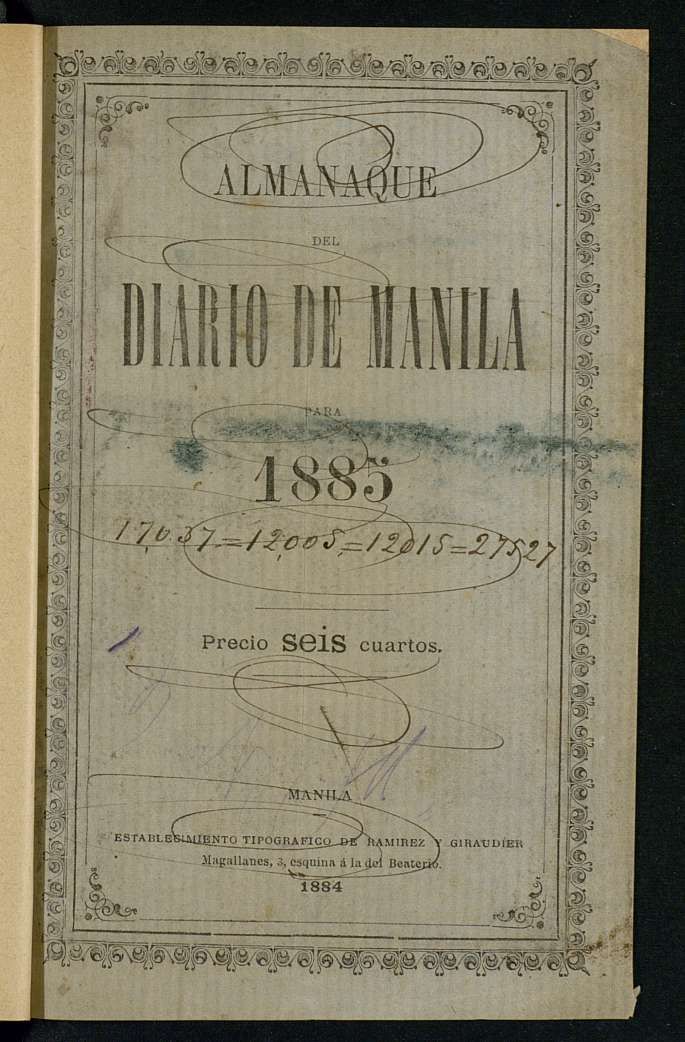 Almanaque del Diario de Manila para el ao 1885