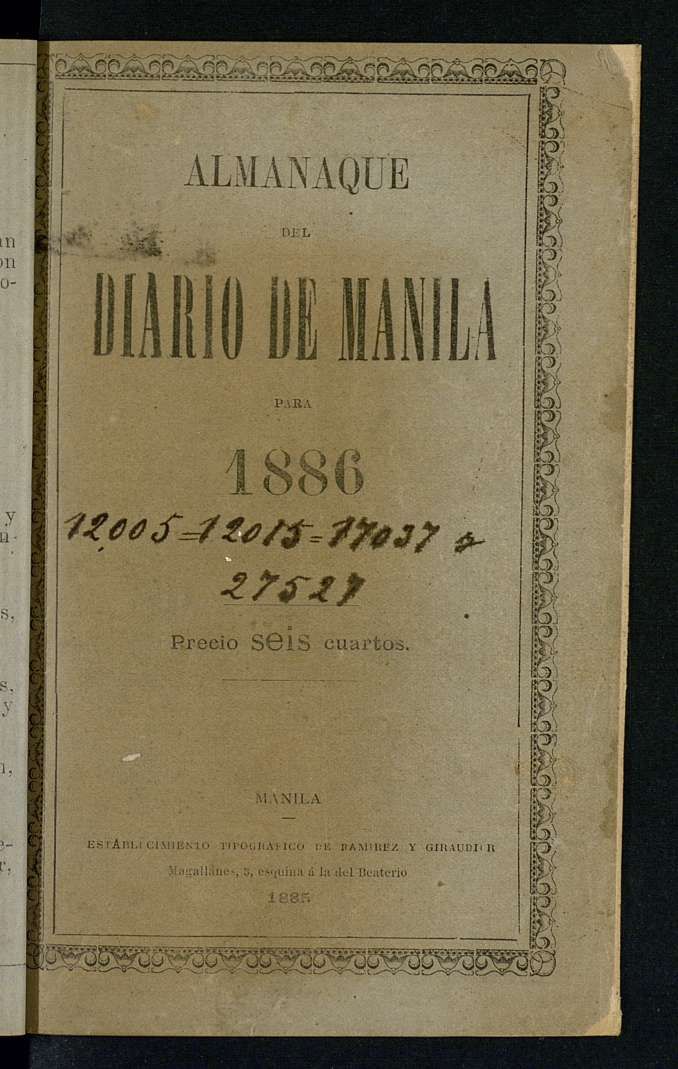 Almanaque del Diario de Manila para el ao 1886