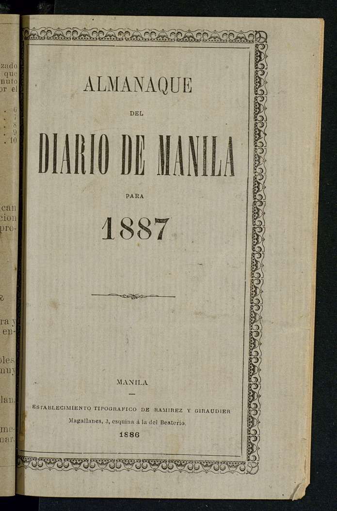 Almanaque del Diario de Manila para el ao 1887